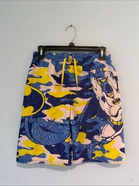 Batman Blue & Yellow Graphic Swim Trunks